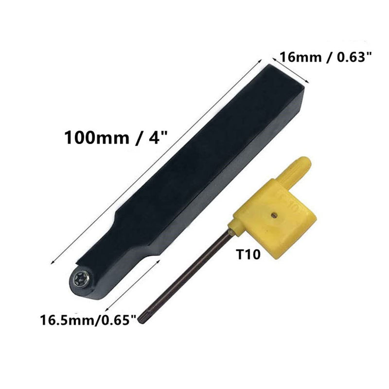 RCMT10T3M0 10pcs Carbide indexable Turning Insert with 5/8" SRDCN1616H10 Lathe Turning Tool Holder for Steel,Stainless Steel (RCMT10T3M0 +SRDCN1616H10) SRDCN1616H10+10psc R5 Yellow