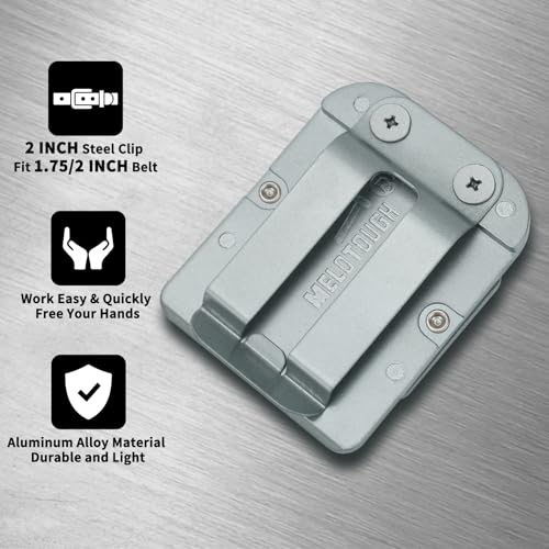 MELOTOUGH Tape Measure Holder, Drill Holder for Tool Belt,Drill Holder,Measuring Tape Holder Fits 1.75"/2" Belt,Sliver 2