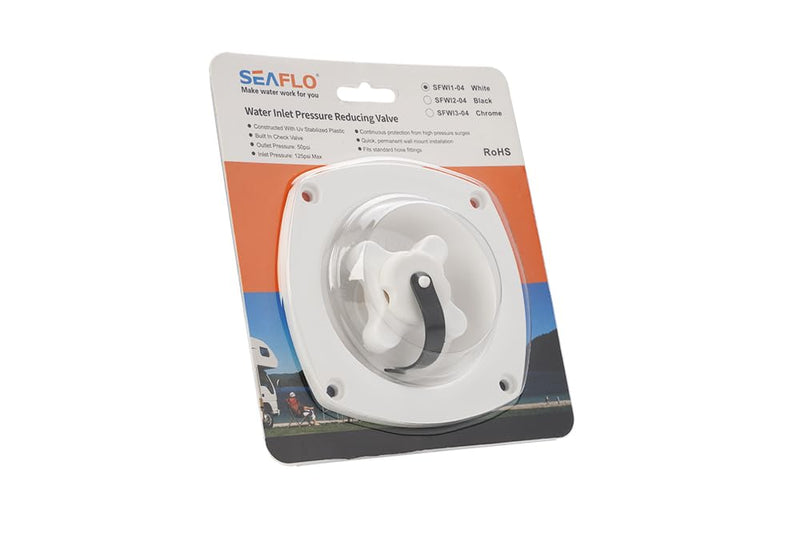SEAFLO Wall Mount Pressure Regulated Water Inlet (White) White