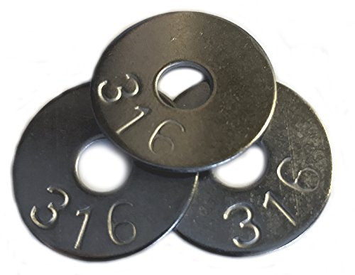 1/4 x 1" Fender Washers Type 316 Stainless Steel (Pack of 100) Marine Bolt Supply
