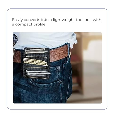 Magnetic Wristband for Men & Women – 10 Strong Magnets for Holding Screws, Nails, Drill Bits – Adjustable 1680D Ballistic Nylon Tool Holder – Cool Handyman Gadgets & DIY Black 10_magnet