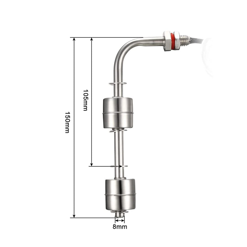 uxcell Stainless Steel Float Switch for Water Pump Tank swim pool garden pond Liquid Water Level Sensor M11 162mm Length