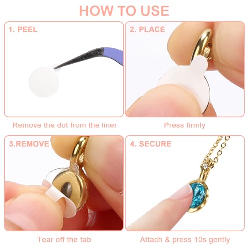 Adhesive Double-Sided Jewelry Tape Dots to Keep Necklaces Stay in Place Round 60