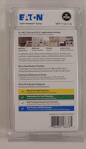 Eaton BRP115A1CS 15 Amp Single Pole All in One Breaker Cutler-Hammer