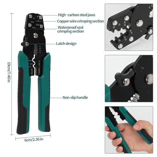 812Pcs Pin Connector Kit with Crimping Pliers - Terminal Pin 1/1.5/1.8/2/2.2/2.3/2.8/3.5mm Non-Insulated Plug Removal Male & Female Wire Pins - Automotive Car Electrical 1.5mm, 1.8mm, 2mm, 2.2mm, 2.3mm, 2.8mm, 3.5mm