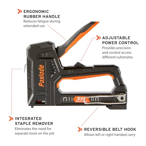 Paslode 5-in-1 Pro Manual Stapler, Compatible with Five Fastener Types 5-in-1 Stapler