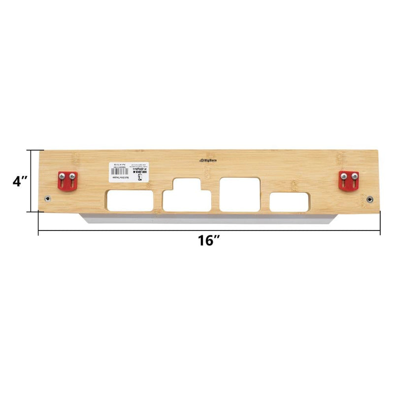 Big Horn 70159 Multi-Strike 4-Pocket Mortising Template – Precision Router Jig for Door Jamb Strike Plates and Deadbolts, 1" × 2-1/4" and 1-1/8" × 2-3/4" Pocket Sizes, Bamboo Construction