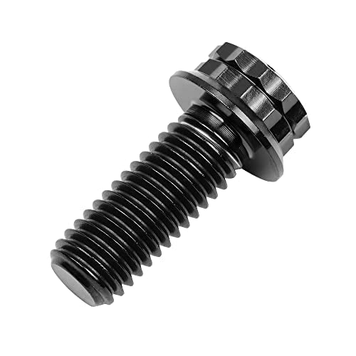 Titanium M8 Flange Bolt 12 Point Head Screw (M8x20mm, Black) M8x20mm