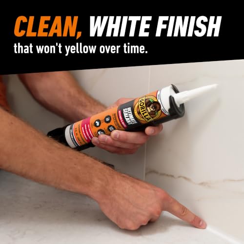 Gorilla Ultimate Sealant Kitchen & Bath Caulk, White, 9oz Cartridge