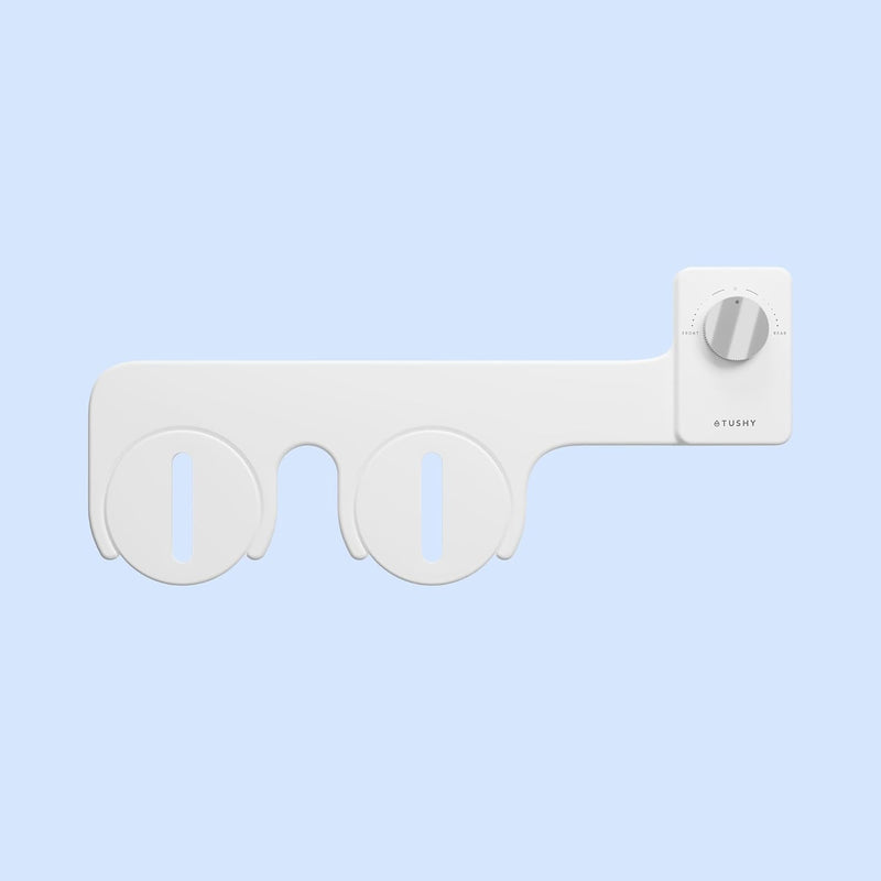 TUSHY NEW Fresh Dual Nozzle Cool Water Bidet: Ultra Slim Toilet Seat Attachment Sprayer with Luxury 2 in 1 Front & Rear, Self-Cleaning, 180º Clean (DIY Install, 10 Minutes), Non-Electric, Bamboo Knob