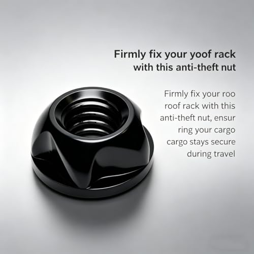 Black M8 304 Stainless Steel Anti-Theft Locking Nuts P1.25 Security Hardware Kit for Mountain Bike Awning Car Accessories Styling Light Bar (4 Lock Nuts + 1 Key)