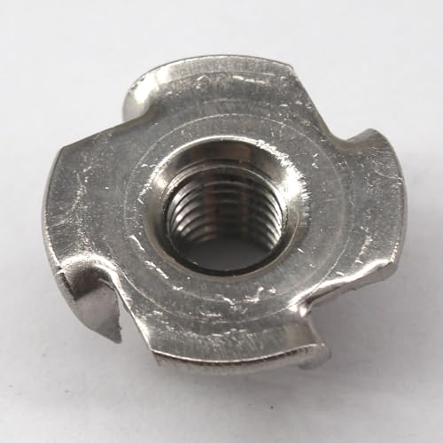 (50 Pieces) M10 Solid 304 Stainless Steel T Nut Four Claws Threaded Inserts