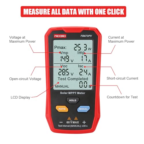 800W MPPT Solar Panel Tester Large LCD Photovoltaic Multimeter 800W