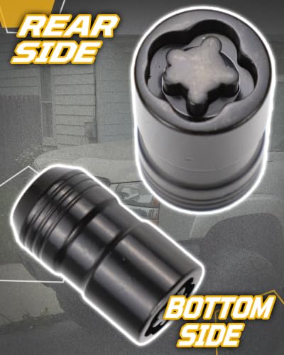 Black Cone Seat Wheel Locks Locking Lug Nuts Set of 4 with Key