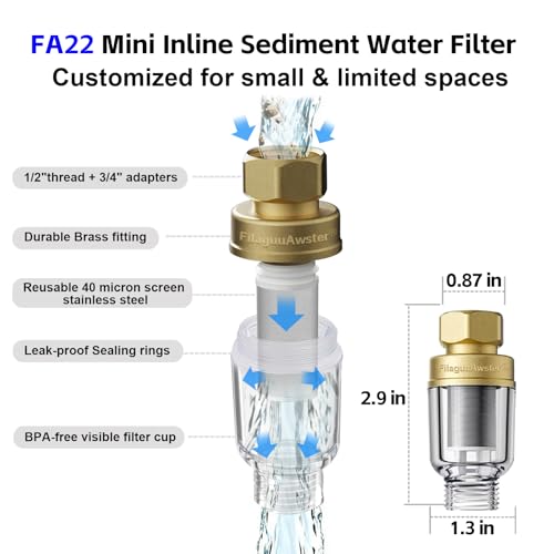 Washing Machine Water Filter Inline, MINI Brass Sediment Filter