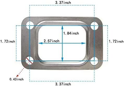 2 Pack T3 Turbo Turbocharger Inlet Gasket Stainless Steel T3/T4 Garrett