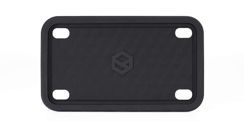 Rightcar Solutions Motorcycle The Original Premium Grade Silicone Bike Plate Frame | Rust Proof, Rattle Proof, Weather Proof License Plate Holder (Black) Black