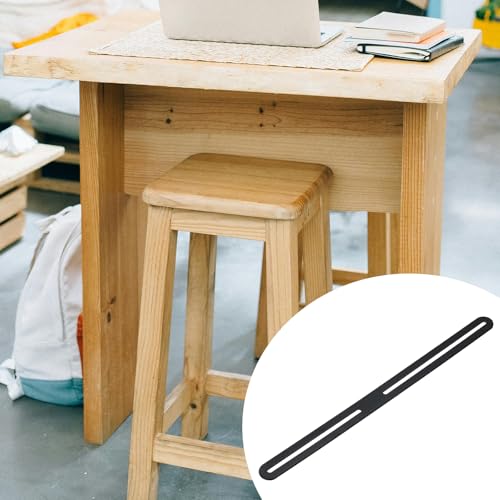PATIKIL 14 1/5" Adjustable Flat Mending Plate with Slot, 4 Pcs Slidable Slotted Flat Straight Mending Plate Support Brace Brackets for Wood Furniture, Black 360 x 24mm
