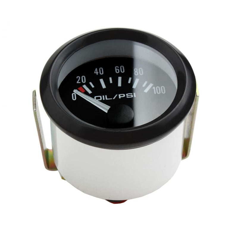 ESUPPORT Universal Car 2" 52mm Pointer Oil Press Pressure Gauge Meter Celsius White LED Light Indicator Display Electrical Oil Press Gauge