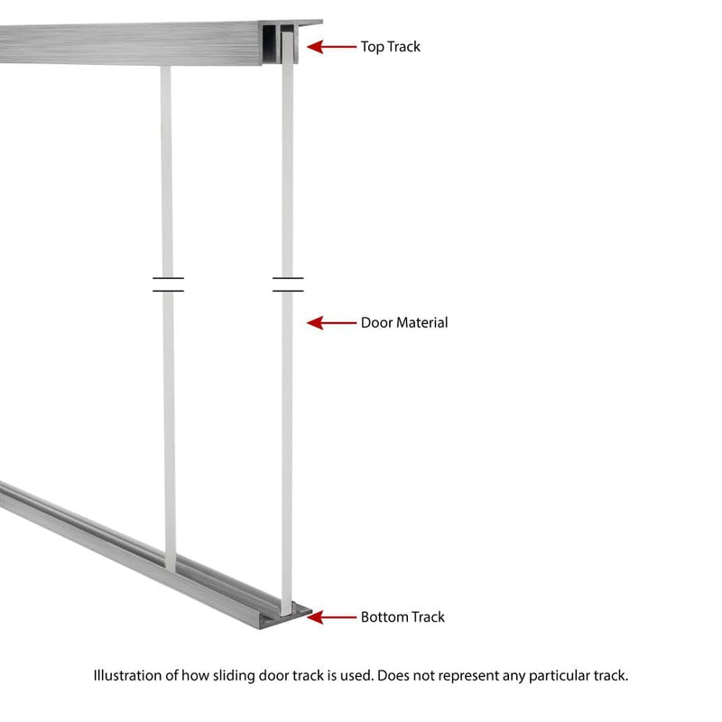 Outwater 36in Aluminum Sliding Door Track for 3/4in Wood Panels, Mill Finish 36 Inches For 3/4" Wood Panels
