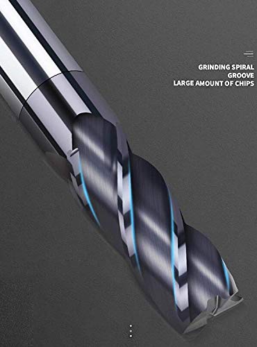 5PCS 1/4 inches Carbide Square End Mill Bits Set, Milling Bits Cutter Carbide End Mills for Alloy Steels/Hardened Steels, HRC 45 Deg Single End 4 Flute AlTiN Coating, 1/4 in 5