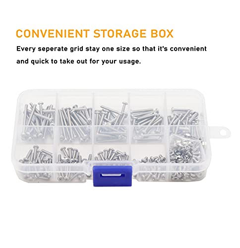 300pcs 2-56 Pan Phillips Machine Screws Hex Nuts Assortment Kit,5/32" 3/16" 5/16" 1/4" 3/8" 1/2" 5/8" 3/4" 7/8" 1", 304 Stainless Steel #2-56 300pcs