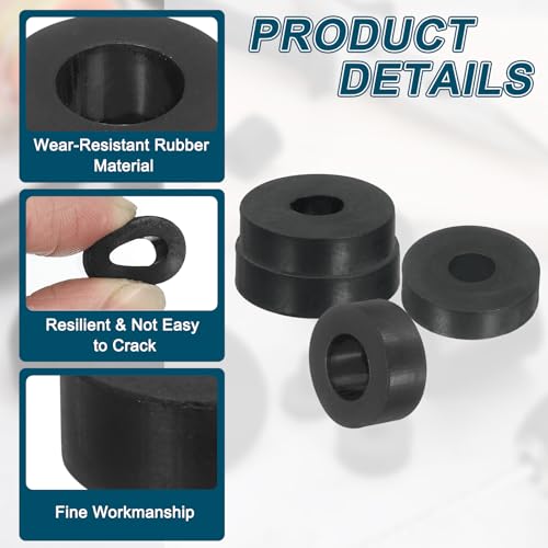 uxcell 4Pcs Thick Rubber Spacer, 2 Inch OD x 1/2 Inch ID x 1 Inch Thickness Round Rubber Bushings Anti Vibration Flat Spacer Washers for Home Industrial Machinery 2 Inch OD x 1/2 Inch ID x 1 Inch T
