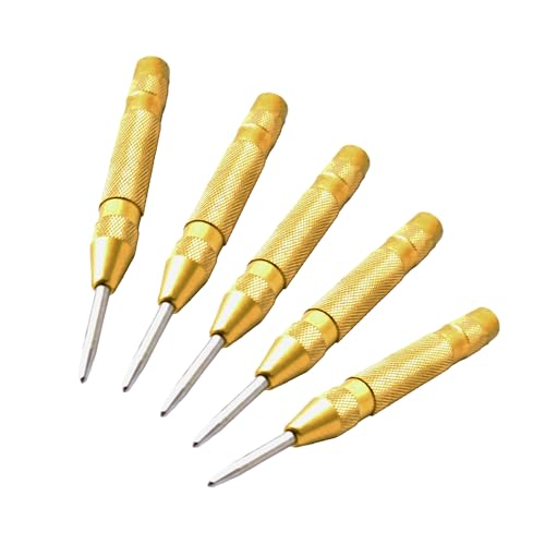 TMAX 5p 5" Premium Steel Spring Loaded Automatic Center Hole Punch Marker 5pc5"