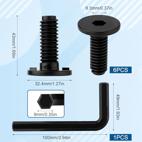 6pcs Replacement Long Bolts for Suncast Storage Sheds, Plastic Long Screws Black Storage Shed Awning Bolt Accessories with Screwdriver Compatible with Suncast Shed
