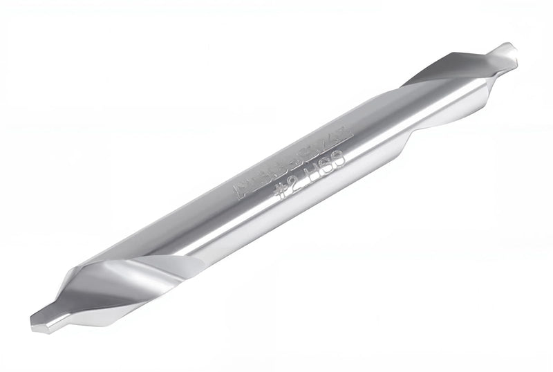 Accusize #2 HSS Center Drill, 0530-0200x10 | No.2, 3/16" x 5/64" x 1-7/8", 10 Pcs Pack, H.S.S. Center Drill Bits NO.2, 3/16" x 5/64" x 1-7/8", 10 pc