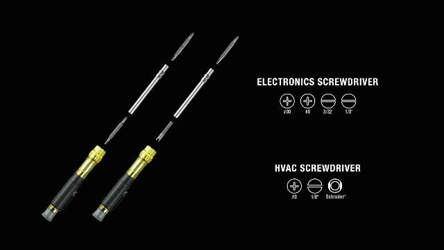 Klein Tools 80037 Screwdriver Tool Set, Multi-Bit Pocket Precision Screwdriver and Adjustable Length Stubby, 2-Piece Multibit Electronic & Multibit Stubby Set