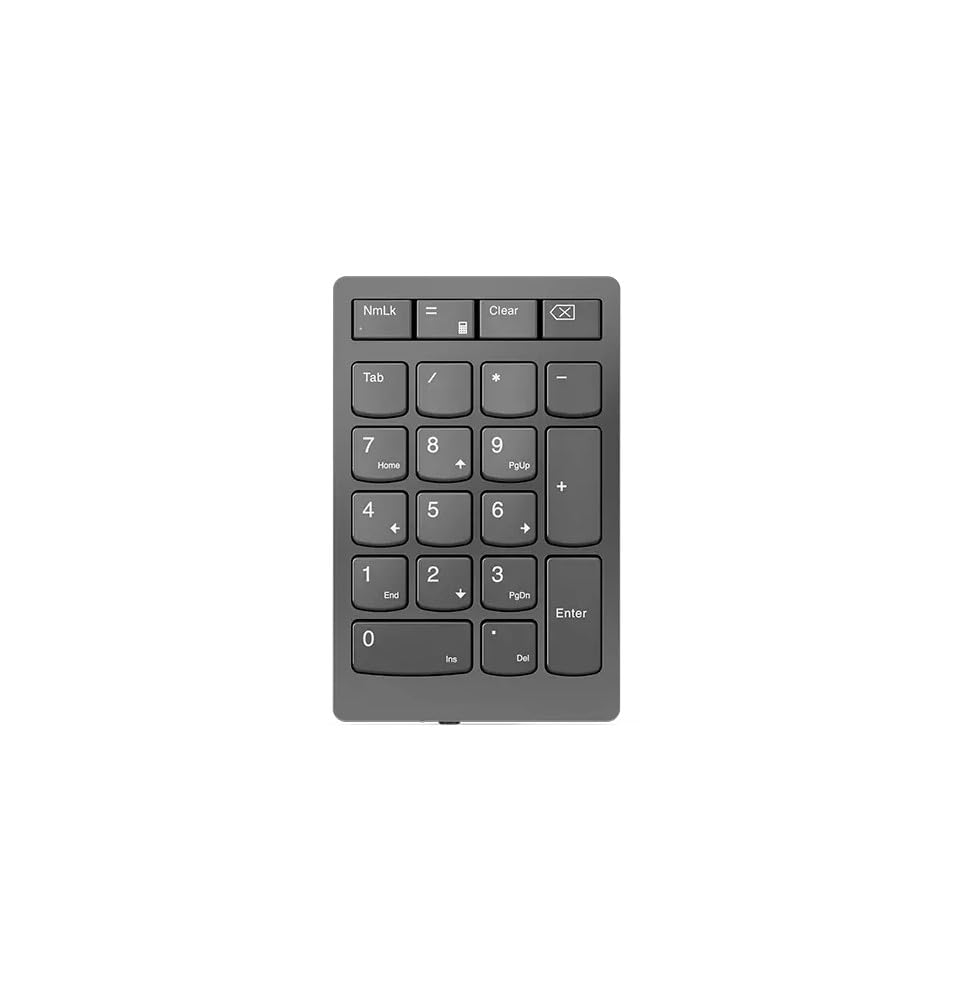 Lenovo Go Wireless Numeric Keypad - Wireless Connectivity - RF - 2.40 GHz Calculator, TAB, Equal, Esc Hot Key(s) - PC - Scissors Keyswitch - Storm Gray