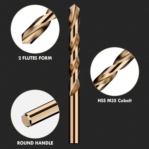 60Pcs(#1-60) Cobalt Number Size Drill Bit Set HSS Jobber Length 60pcs Number Size, #1-60 Multi-Size Set