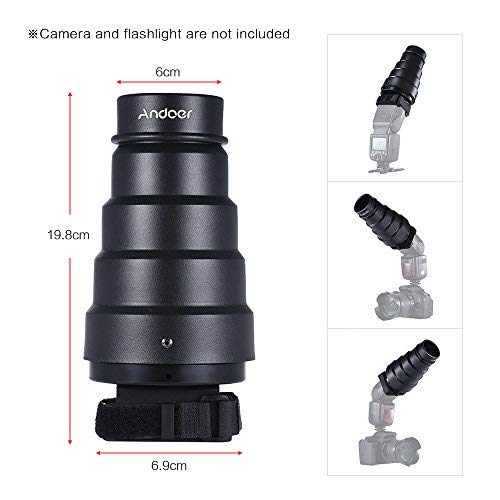 Andoer Conical Snoot with Grid & Filters for YongNuo & Godox On-Camera Flash Speedlite # 2