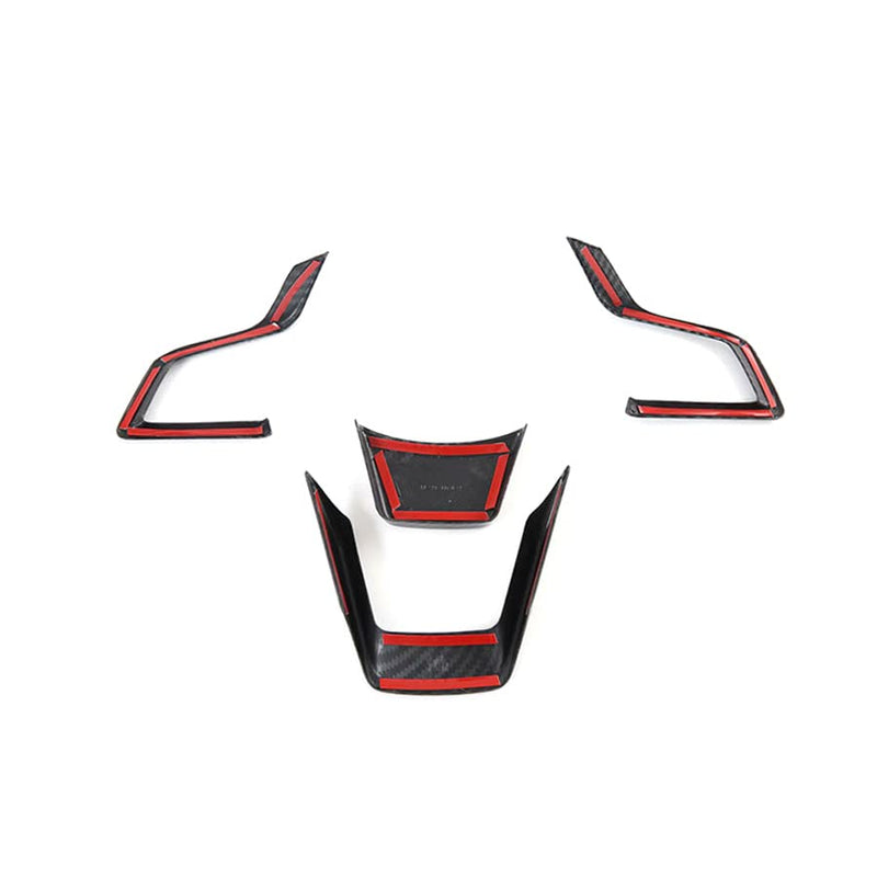 Steering Wheel Trim Cover for Subaru Forester Ascent SUV 2019-2024, for Legacy Outback Crosstrek XV Outback 2018-2024, for Impreza 2017-2024, ABS Carbon Fiber, 4PCS
