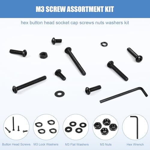 840PCS M3 Screw Kit, M3 Screws Hex Button Head Screws with M3 Bolts 840PCS