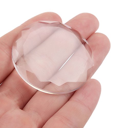 Eyelash Glue Holder, Lash Separator with Adhesive Glue Pallet Extensions Round Crystal Tray for Salon Home Use