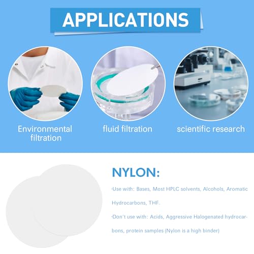 90mm Nylon Hydrophilic Membrane Disc Filters 0.22µm, 100 Pcs 90mm 0.22um Nylon Filter Membranes