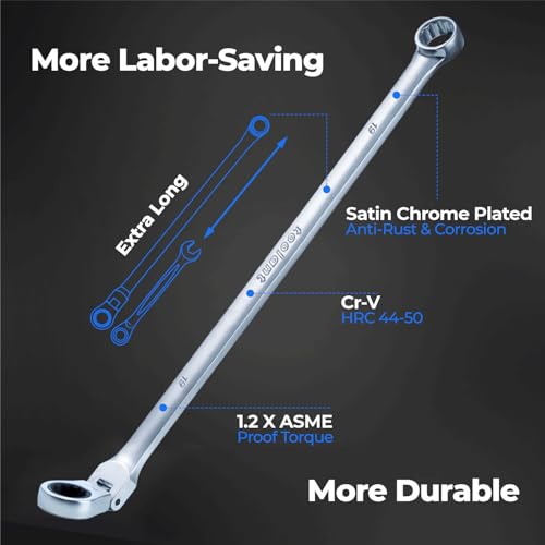 toolant 21mm Extra Long Ratcheting Wrench Flex Head Metric Flex Head Ratchet 21 mm 1