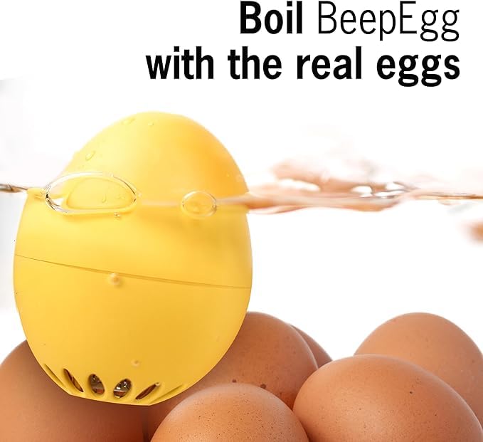 Rainbow BeepEgg – Egg Timer for Boiling Eggs – Musical Egg Cooker for Soft, Medium, Hard Boiled Eggs – Food Safe – Singing Floating Egg Timer – Egg Cooker for 3 Levels of Doneness - Brainstream