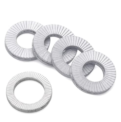 Double Layer self-Locking washers Anti-Loosening Washers Belleville Washers Vibration-Resistant Locking Fasteners for Automotive, Industrial Machinery, Construction Equipment & Maintenance (1/4,12) 1/4" 12