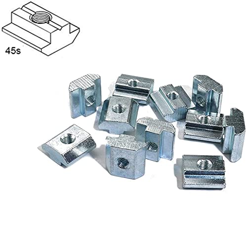 30Pcs 4545 Series T Sliding Nuts Hammer Nut Block Square Nuts M4 T Nuts for 4545 Aluminum Extrusion Profiles T Slot 10mm，for CNC Router Build Rail 3D Printer (m4)