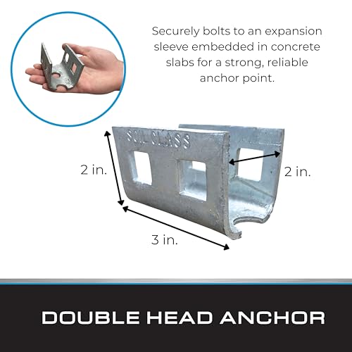 Tie Down Galvanized Double Head Anchor – Heavy-Duty Concrete Expansion Bolt Anchor for Secure and Stable Mounting on Existing Slabs Anchor Head with Concrete Expansion Bolt (Silver)