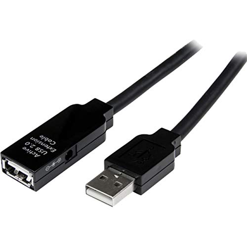 StarTech.com 10m USB 2.0 Active Extension Cable M/F - 10 meter USB 2.0 Repeater / Extender Cable USB A (M) to USB A (F) 10 m Black - 3 ft, TAA (USB2AAEXT10M) 32.8 ft