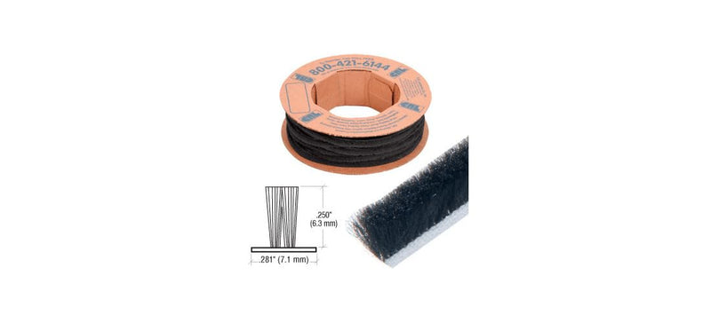 CRL W125C .250" (6.3 mm) Storefront Door Pile Weatherstrip - 100'