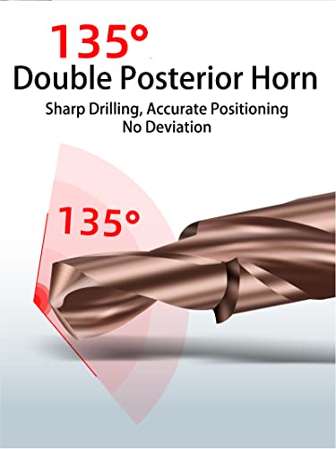 M35 HSS-CO Cobalt Two Stage Step Drill Bit Screw Counterbore Twist Countersink Drill for Stainless Drilling and Chamfering (M12 180) M12 180