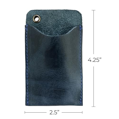 Hide & Drink, EDC Pocket Slip, Multitool Sleeve & Pen Holder for Everyday Use, Camping Accessories, Small Tool Organizer, Full Grain Leather, Handmade Slate Blue