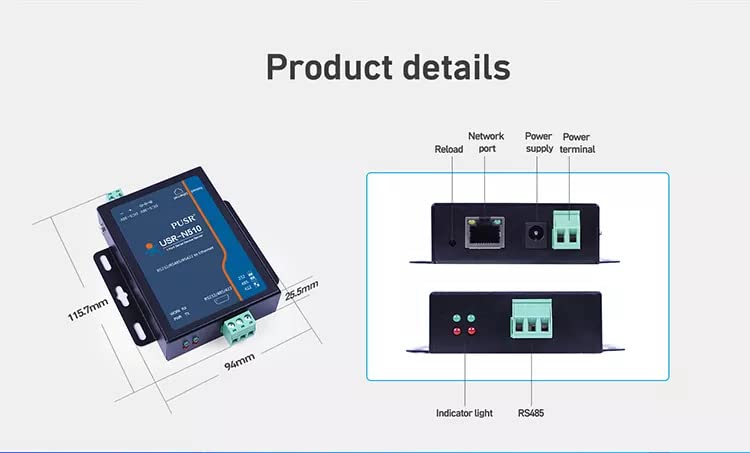 USR-N510-H7-4 RS485 Port Modbus to MQTT IoT Gateway Ethernet Device Servers X 1 Set