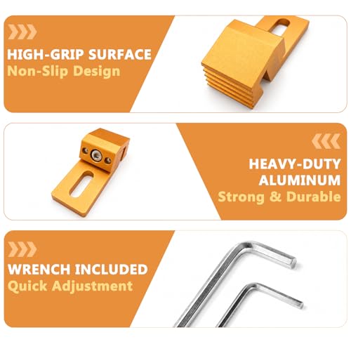Fuzqq CNC Clamps, Aluminum Hold Down Clamps for Woodworking, Low Profile Side Clamps, Compatible with 3018 CNC Router, T-Track & Perforated Table, Strong Workholding for Milling & Engraving, 4PCS 4-PCS