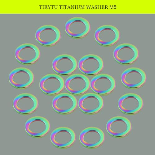 Titanium Flat Washers M5, Colorful, 20-Pack Multicolored